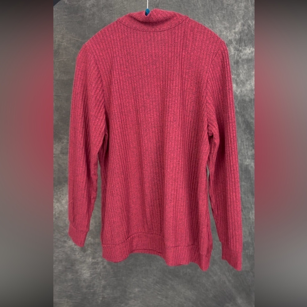 Torrid 2 (2X) Burgundy Ribbed Quarter Zip Tunic Sweater | Transitional Layer - Picture 5 of 5
